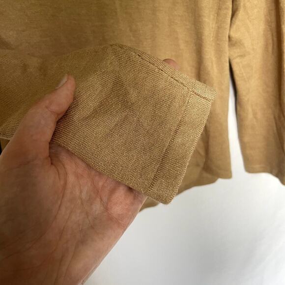 NWT Chico's sandy tan knit crewneck sweater women's size O rayon zip back top - Picture 4 of 8